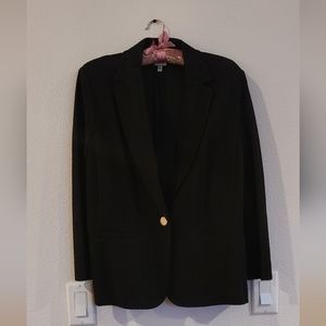 Anne kline One Buttoned Strechy Black Jacket with Pockets New